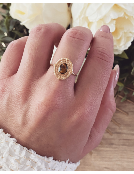 Bague acier Oeil de tigre