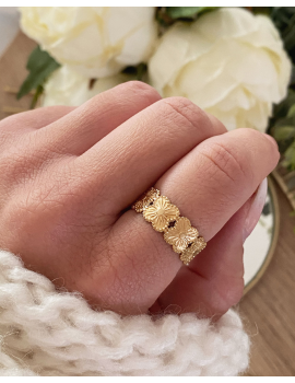 Bague acier Flowers