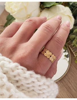 Bague acier Flowers