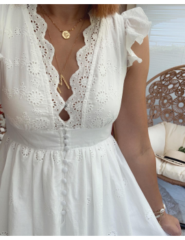 Robe longue broderie anglaise
