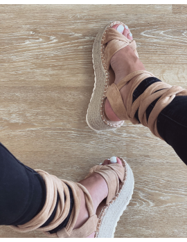 Sandales compensées - Joya Beige
