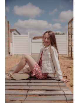 Veste en jean blanche - Mini Nath