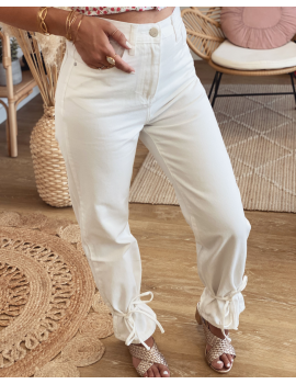 Jean tie hem blanc - Roy