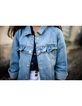 Veste en jean bleu à volants - Mini Laurel