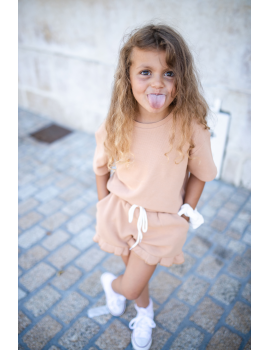 Ensemble short et T-shirt camel - Mini Bonsoir