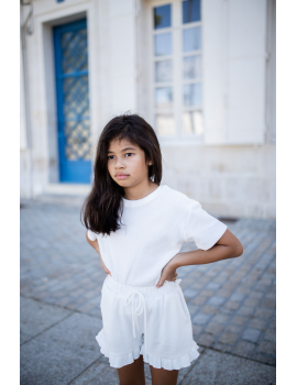 Ensemble short et T-shirt blanc - Mini Bonsoir
