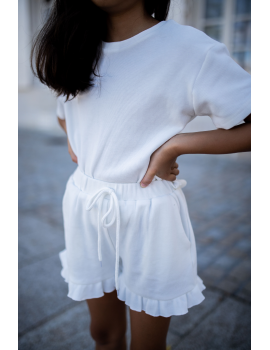 Ensemble short et T-shirt blanc - Mini Bonsoir