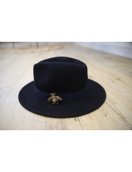 Chapeau bleu marine liseré ruban - Pops
