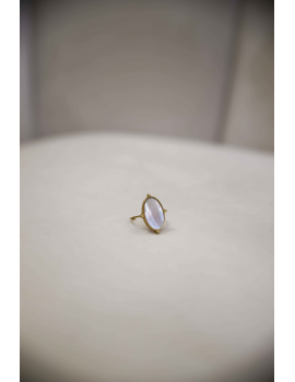 Bague acier pierre blanche - Wonder