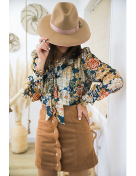Jupe effet daim camel - Olga