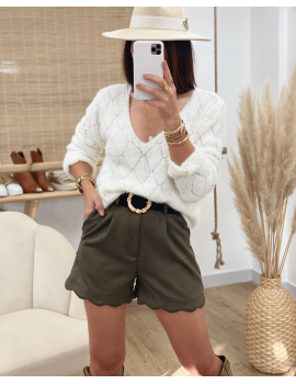 Short effet daim kaki - Gabie