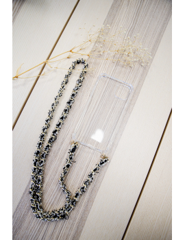 Coque cordon chaine or et laine