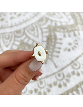 Bague acier "Jody" - Blanc