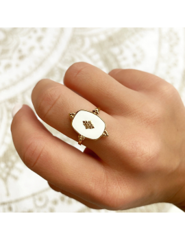 Bague acier "Jody" - Blanc