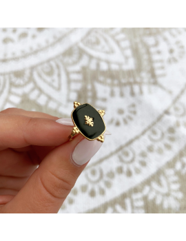Bague acier "Jody" - Noir