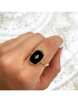 Bague acier "Jody" - Noir